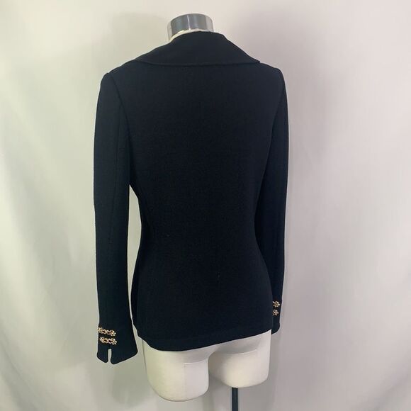 St. John VTG black with rhinestone closure knit jacket - Picture 6 of 10